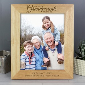 'The Best Grandparents' Personalised 8x10 Wooden Photo Frame