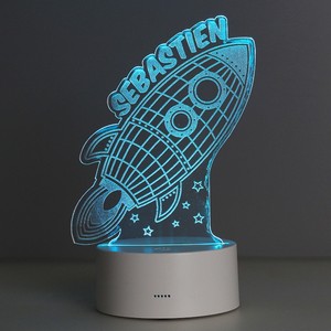 Rocket LED Colour Changing  Personalised Night Light