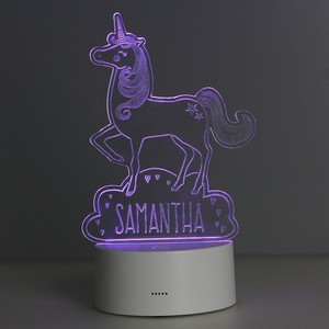 Unicorn LED Colour Changing Personalised Night Light