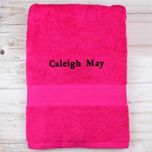 Bright Pink Personalised  Bath Towel