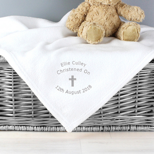 Christening Cross Personalised Blanket