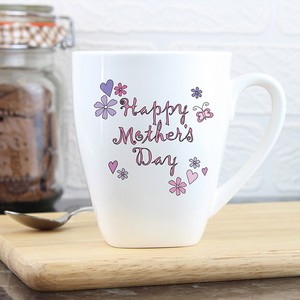 Flowers and Butterflies Personalised Happy Mothers Day Latte Mug