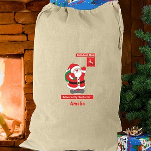 Father Christmas Personalised Cotton Sack