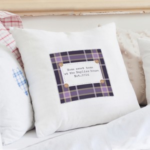  Purple Tartan Personalised Cushion Cover