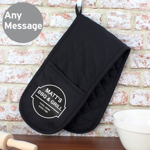 BBQ & Grill (Any Message) Personalised Oven Gloves