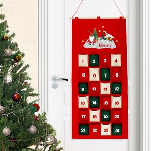 Tartan Santa Personalised Felt  Advent Calendar