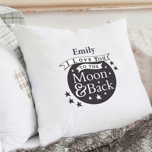 To the Moon and Back Personalised...Cream Cushion Cover