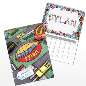 Younger Boys Personalised A4 Wall Calendar