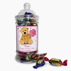 Teddy Flower Personalised (Any Message)Toffee Jar