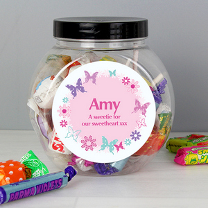 Butterfly Personalised Sweets Jar