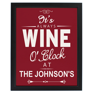 Wine O'Clock Personalised Framed Print
