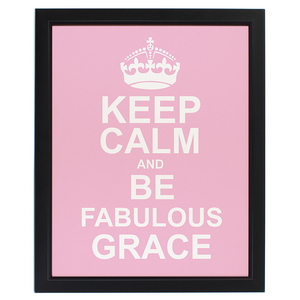 Keep Calm Personalised Pink Framed Print