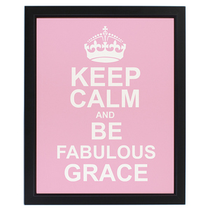 Keep Calm Personalised Pink Framed Print