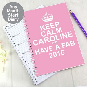 Keep Calm Pink Personalised A5 Diary
