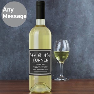 Classic Personalised Label White Wine