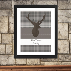 Highland Stag Personalised Framed Poster