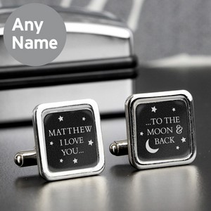 To the Moon and Back Personalised Cufflinks