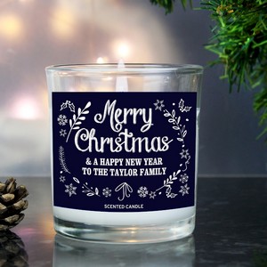 Christmas Frost Scented Personalised Jar Candle