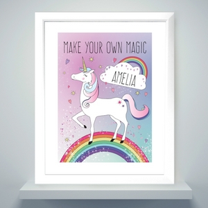 Unicorn Personalised Framed Poster 
