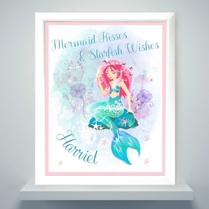 Mermaid Personalised Framed Poster