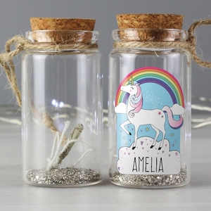 Unicorn Personalised Hanging Message in a Bottle