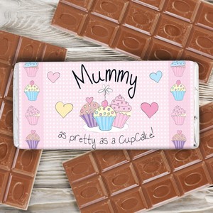 Cupcake Personalised (Any message) Milk Chocolate Bar