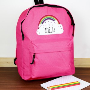 Rainbow Personalised Pink Backpack