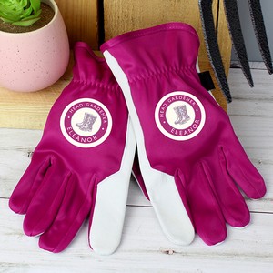 Head Gardener Medium Personalised Fuschia Pink Gardening Gloves