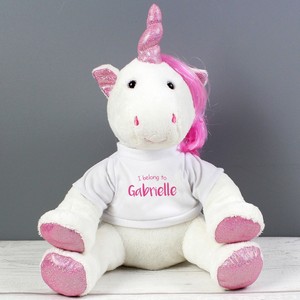 'I Belong To' Personalised Plush Unicorn