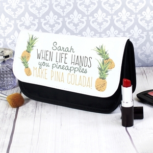 Pineapple Personalised Make Up Bag