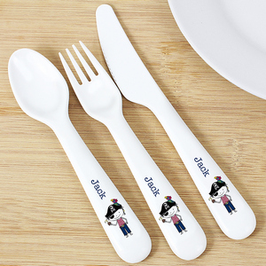 Pirate 3 Piece Personalised Plastic Cutlery Set