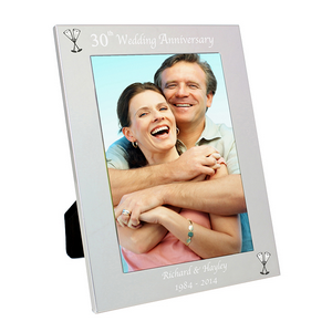 30th Wedding Anniversary Personalised Silver 5x7 Photo Frame