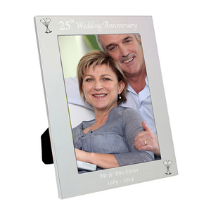 25th Wedding Anniversary Personalised Silver 5x7 Photo Frame