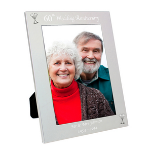  60th Wedding Anniversary Personalised Silver 5x7 Photo Frame