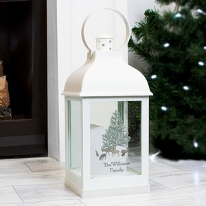 A Winter's Night Personalised White Lantern