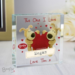 Boofle Heart Personalised Crystal Glass Token