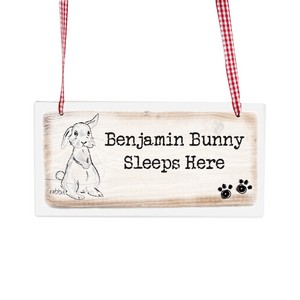 Wooden Personalised Rabbit Sign