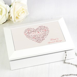 I Love You White Personalised Jewellery Box