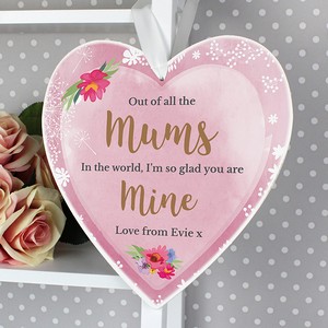 Floral Personalised Heart Decoration