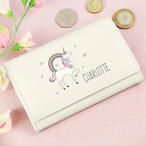  Unicorn Personalised Cream Purse