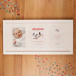 New Baby Illustrated Stork Personalised Wall Framed Print 