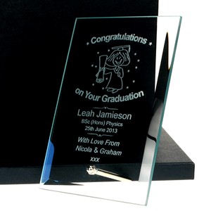 Personalised  Female Graduation Glass Plaque