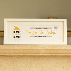 Home Sweet Home Personalised Framed Print In Gold