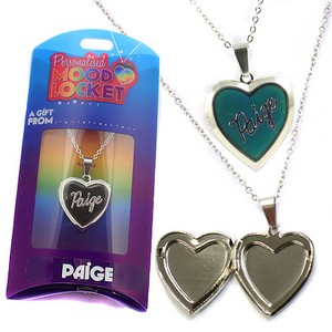 Colour Changing Personalised Mood Locket Necklace:- Paige
