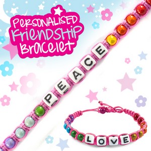 Girls Personalised Friendship Bracelet:- Peace