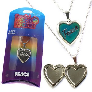 Colour Changing Personalised Mood Locket Necklace:- Peace