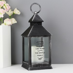 Antique Scroll Rustic Personalised (Any message) Black Lantern