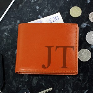 Big Initials Personalised Tan Leather Wallet