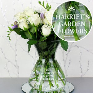 Bold Font Personalised (Any Message) Glass Vase
