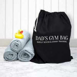 Cotton Black Personalised  (Any Message) Gym Bag